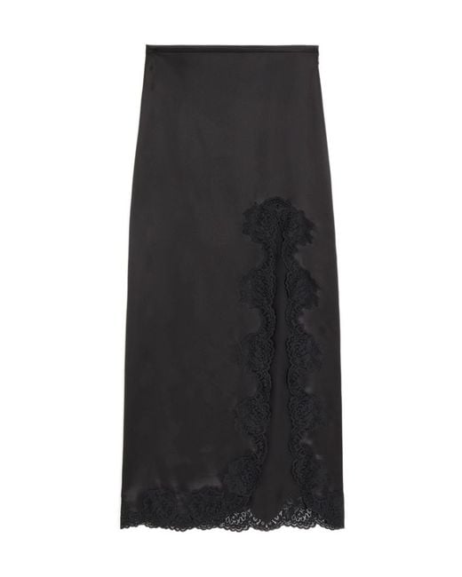 Valentino Black Crepe Satin Skirt