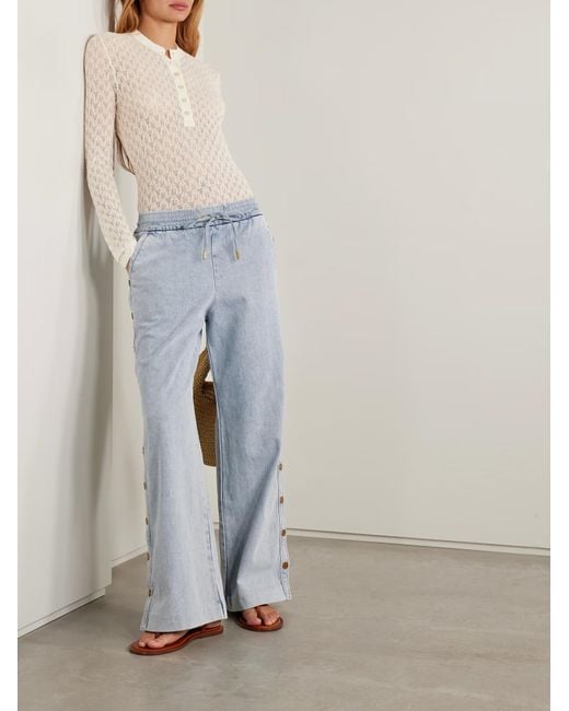 Zimmermann White Openwork Knit Top