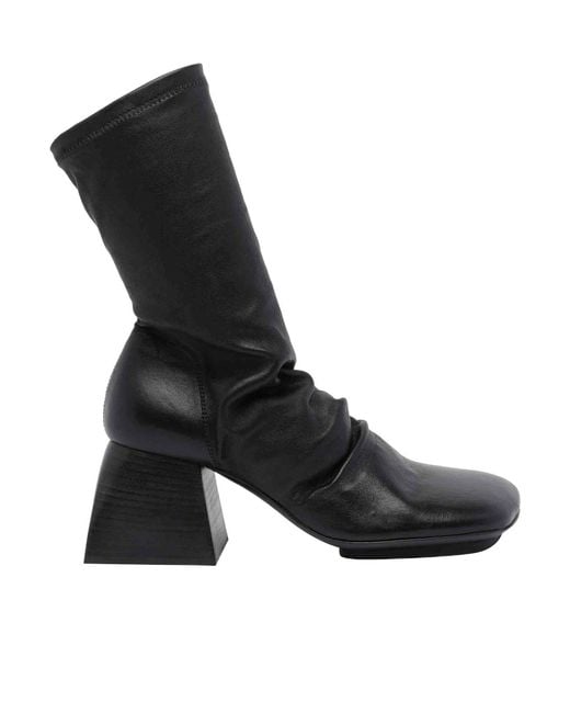 Uma Wang Black 70Mm Square-Toe Boots