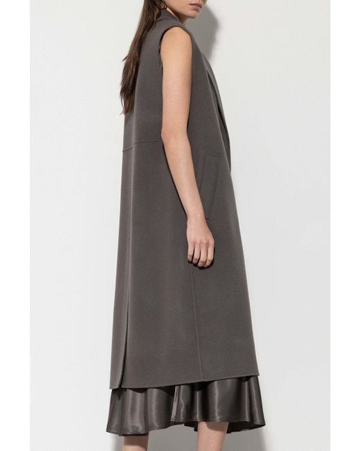Luisa Cerano Brown Doubleface Long Wool Vest