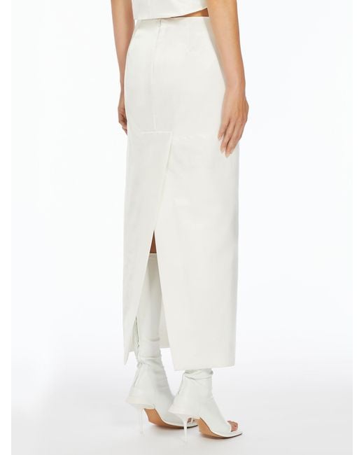 Sportmax White Zip Detailed High Waist Skirt