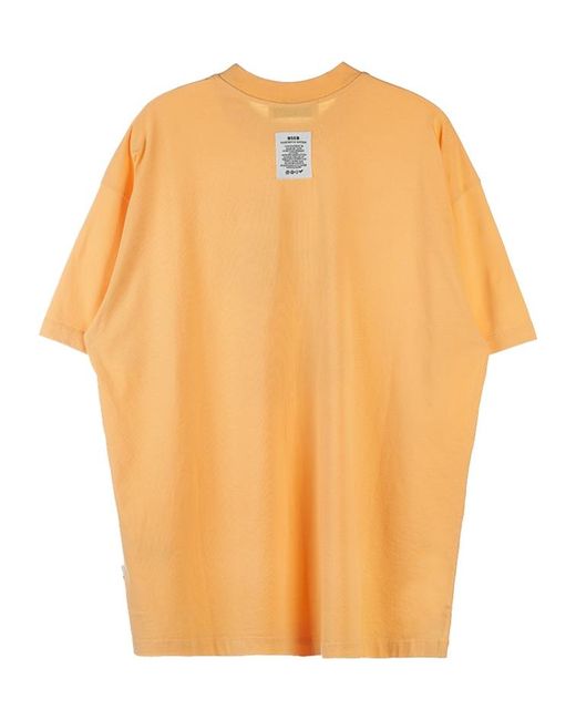 MSGM Orange Short-Sleeved T-Shirt for men