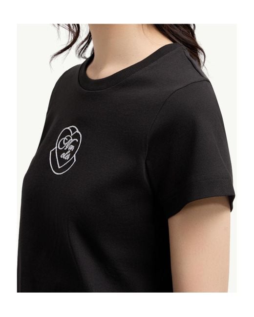 Moncler Black Logo Embroidered Crewneck T-Shirt