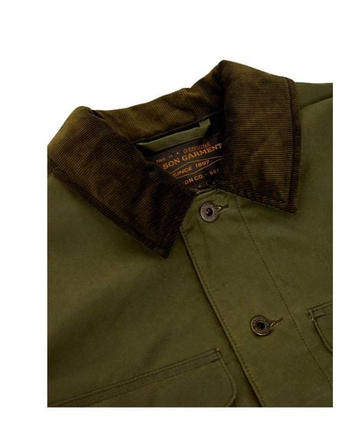 Filson Green Long-Sleeve Casual Jacket for men