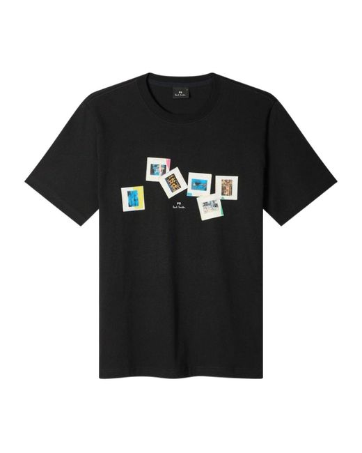 Paul Smith Black Ps Paul Smith Polaroid Print T-Shirt for men