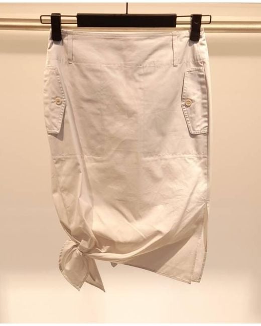 Max Mara White Belt Loop Skirt