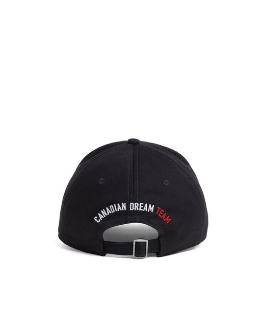 DSquared² Black Logo Embroidered Baseball Cap for men