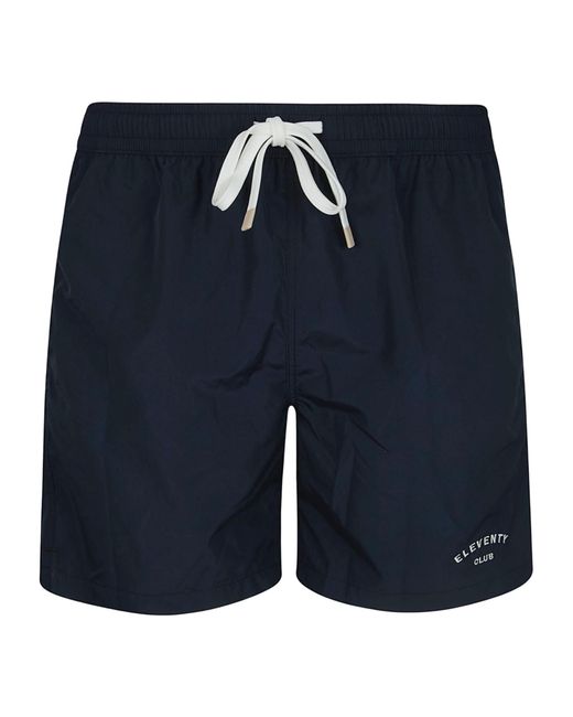 Eleventy Blue Drawstring-Fastening Swim Shorts for men