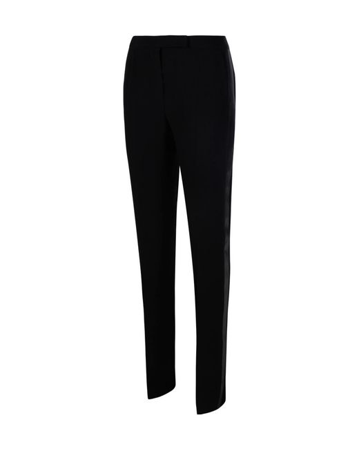 Max Mara Black Pianoforte Vincita Pleat Detailed Straight Leg Pants