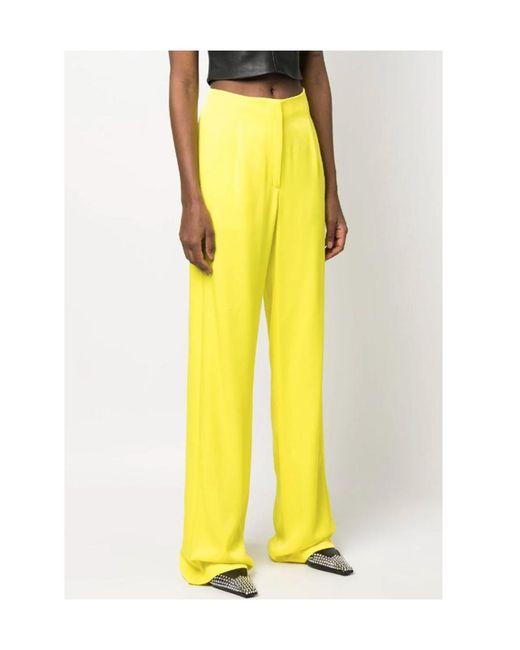 MSGM Yellow Logo Casual Pants