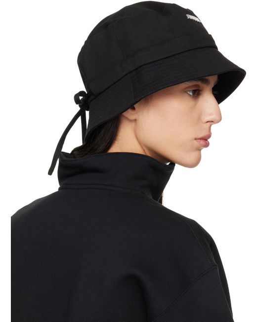 Jacquemus Black Cotton Bucket Hat