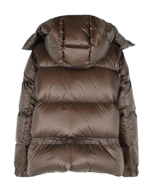 Sacai Brown Hooded Puffer Jacket