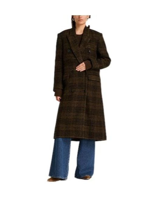 Isabel Marant Brown Plaid Doublebreasted Long Coat