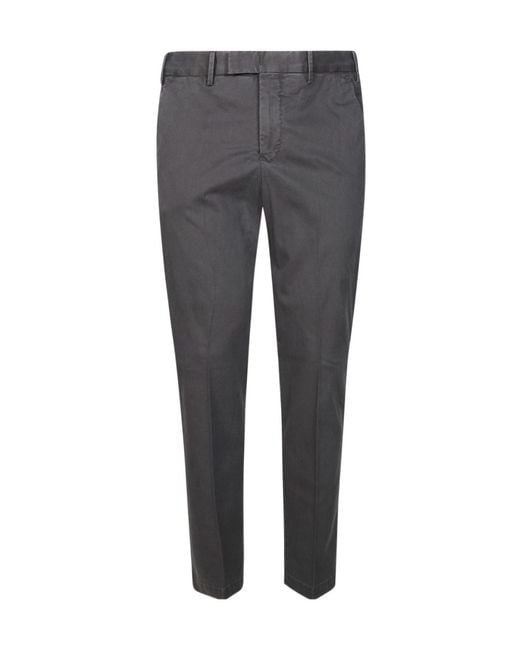 PT01 Gray Pt Torino Logo Patch Tapered Trousers for men