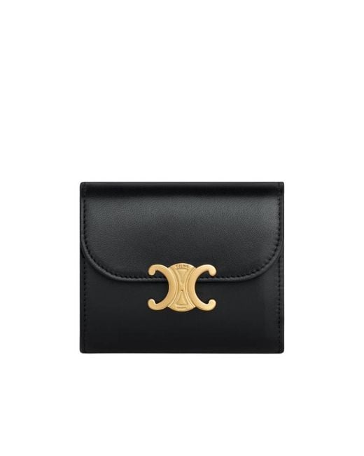 Céline Black Small Flap Wallet Triomphe