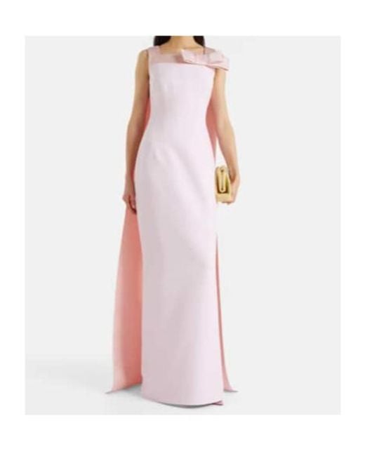 Safiyaa Pink Harley Caped Crêpe Gown