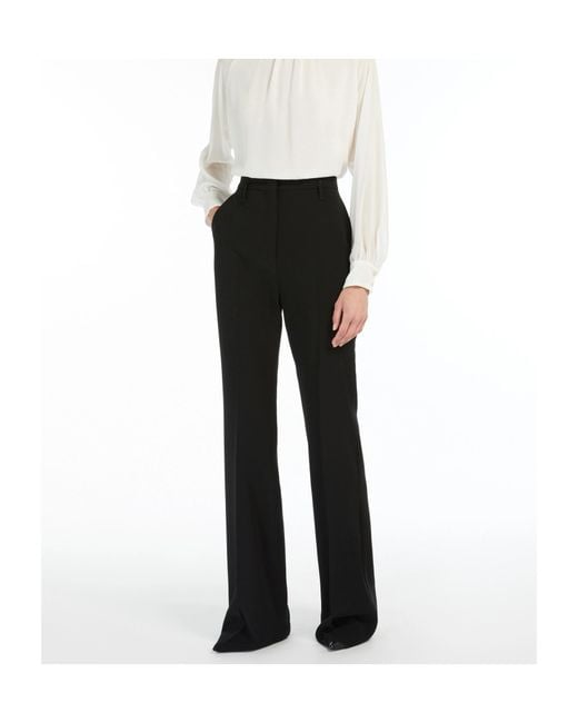 Max Mara Black Studio Flared Cady Trousers