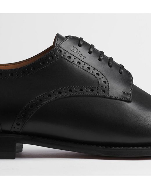 Dior Black Brogue Cap-Toe Oxford Shoes for men
