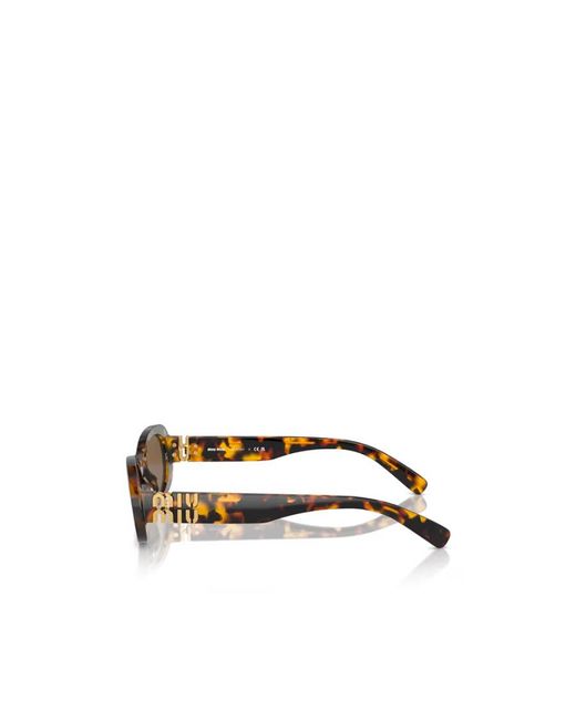 Miu Miu White Eyewear Oval-Frame Sunglasses