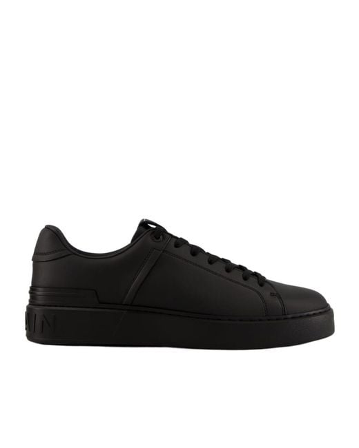 Balmain Black B-Court Lace-Up Sneakers for men