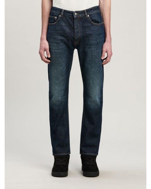 Palm Angels Blue Straight Leg Jeans for men