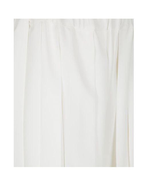 Fabiana Filippi White Elasticated Waistband Pleated Trousers
