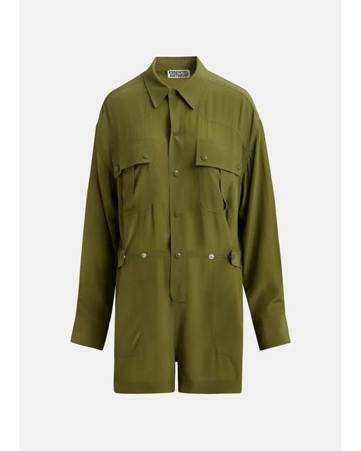 Essentiel Antwerp Green Jebba Maxi Overlay Jumpsuit