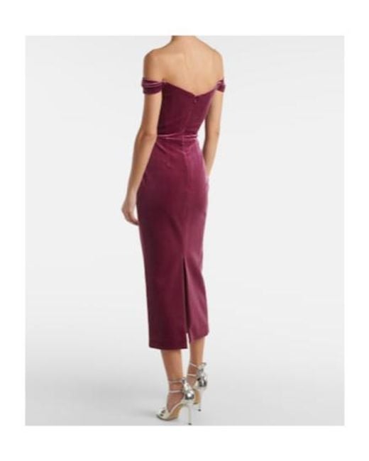 Alex Perry Purple Off-Shoulder Bustier Dress