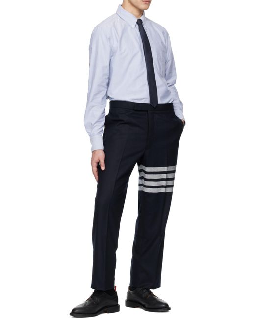 Thom Browne Blue Oxford Long Sleeved Shirt for men