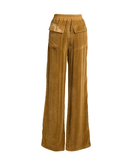 Rick Owens Natural Velvet Wide-Leg Pants