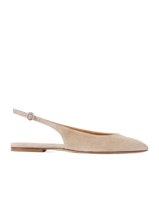 Aeyde Natural Amelia Suede Slingback Ballet Flats