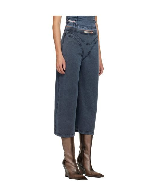 DIESEL Blue O-Alline Logo Patch Midi Skirt