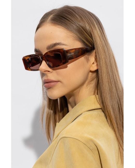 Alaïa Multicolor Alaïa Rectangle Frame Sunglasses