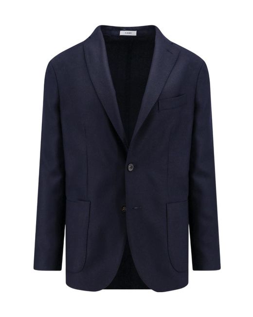 Boglioli Blue Single-Breasted Tailored Jacket for men