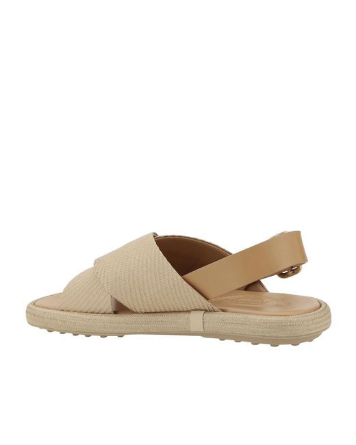 Tod's Brown Crisscrossed Strap Sandals