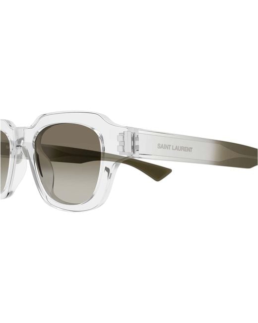 Saint Laurent White Eyewear Rectangular Frame Sunglasses for men