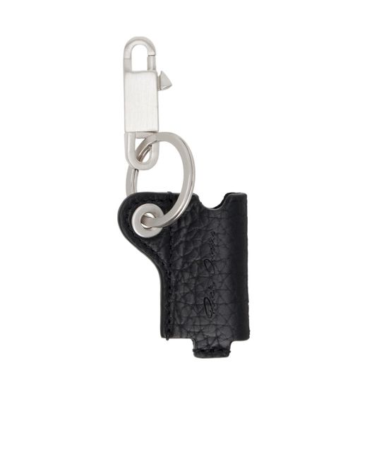 Rick Owens White Leather Keyring for men