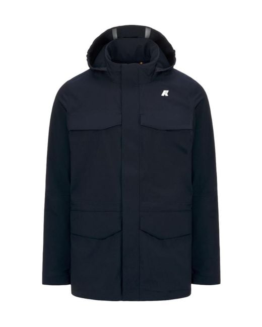 K-Way Blue Long-Sleeved Casual Jacket for men