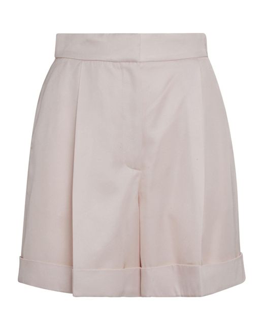 McQueen White High-Waist Pleated-Detail Shorts