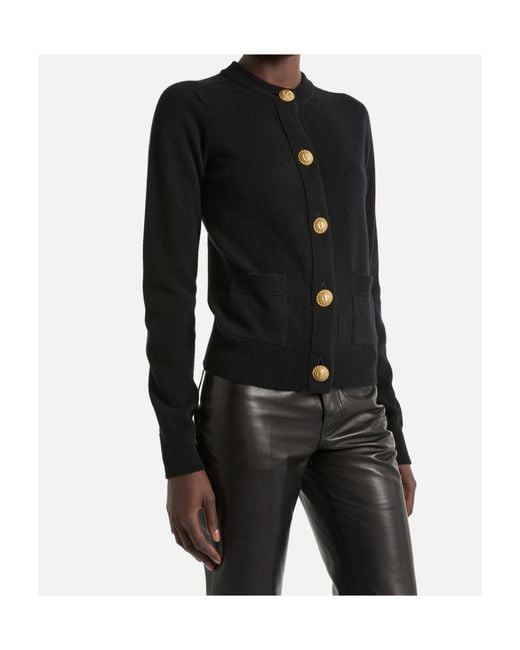 Balmain Black Eco-Cashmere Cardigan