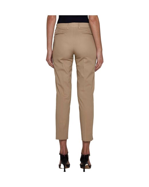 Pt Pantaloni Natural Straight-Leg Stretch-Cotton Trousers