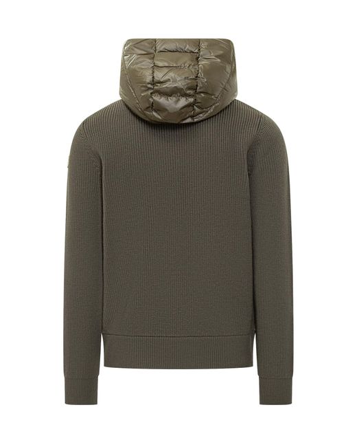 Moncler Green Hooded Zip Jacket for men