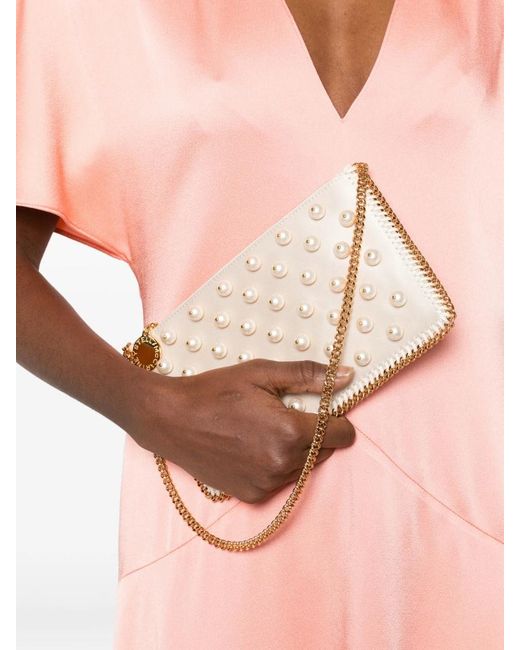 Stella McCartney White Embellished Clutch Bag
