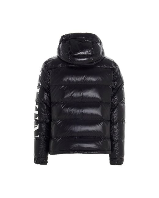 Valentino Black Padded Logo-Print Jacket for men