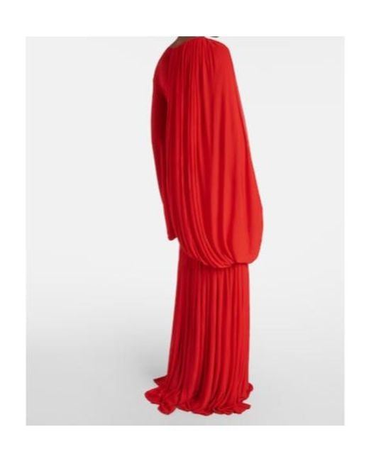 Calvin Klein Red Sara Draped Jersey Gown