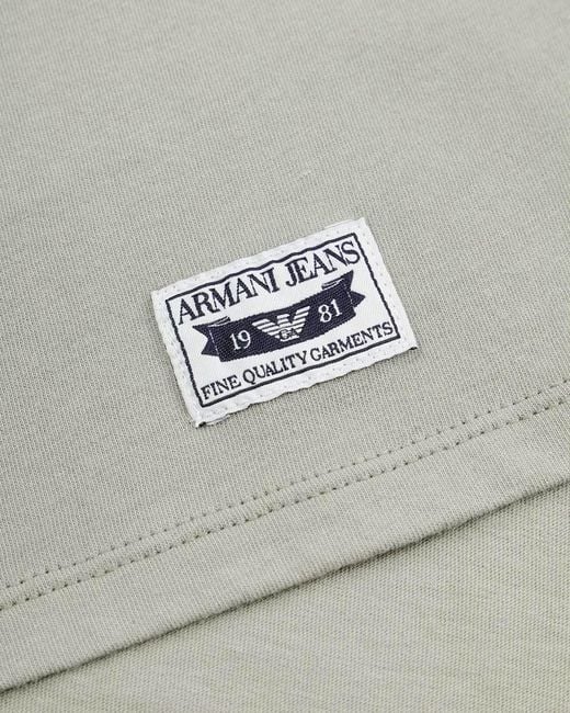 Armani Jeans Green V-Collar Short-Sleeved T-Shirt for men