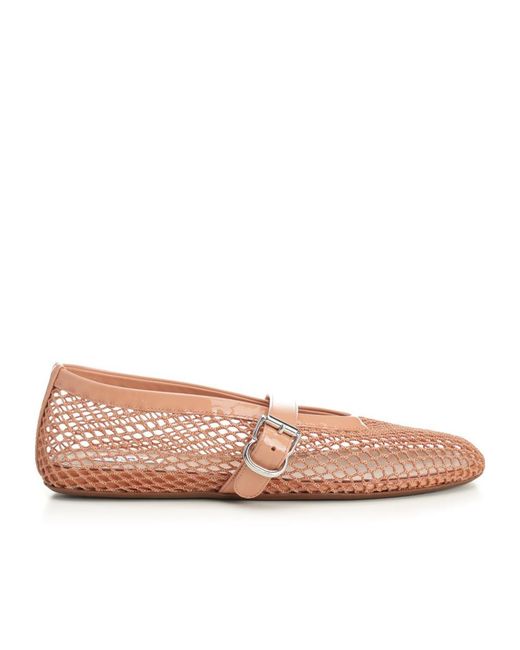 Alaïa Pink Alaïa Fishnet Ballet Flats