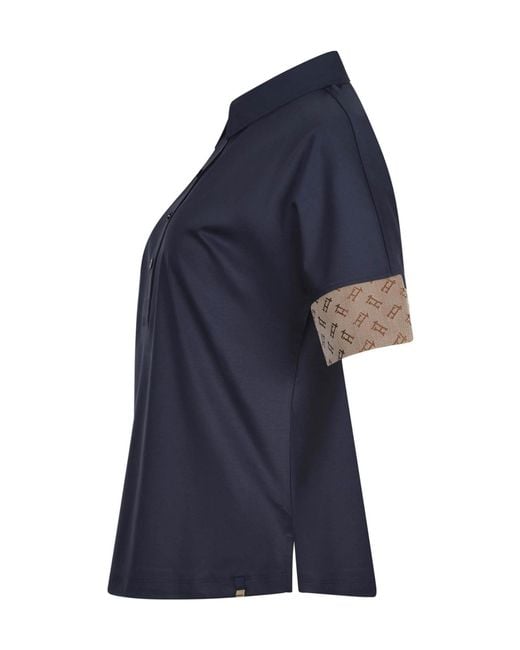 Herno Blue Logo Trim Polo T-Shirt