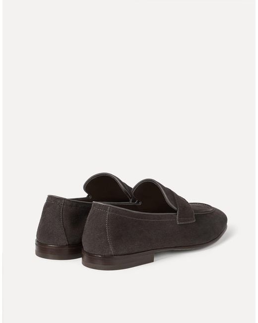Brunello Cucinelli Brown Slip-On Penny Loafers for men