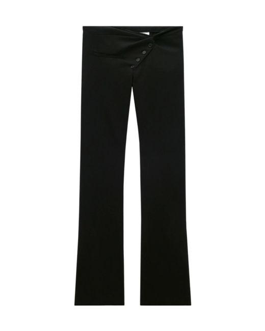 Courreges Black Twist-Front Bootcut Wool Trousers